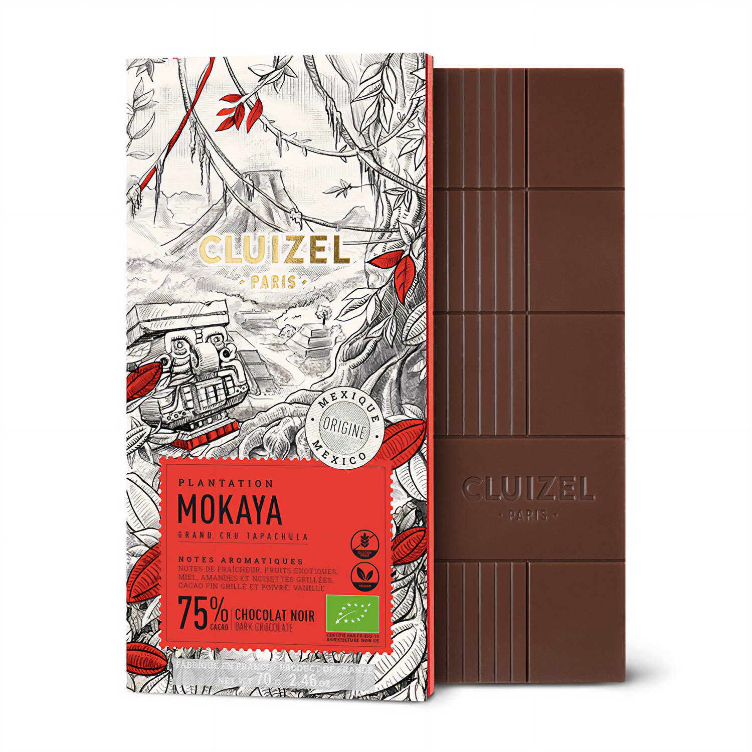 Tablette chocolat de plantation - Mokaya Noir 75% bio