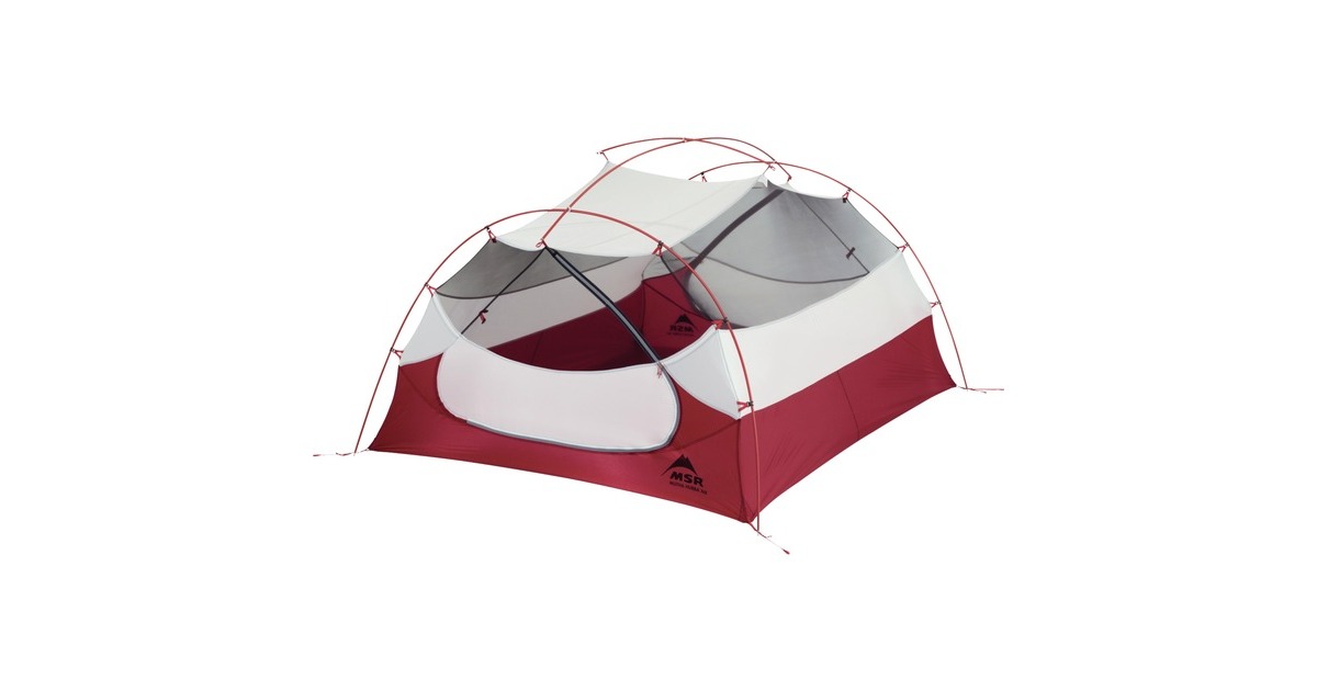 MSRMutha Hubba NX 3-Persoons Tent  (Lichtgrijs/rood, Model 2021)