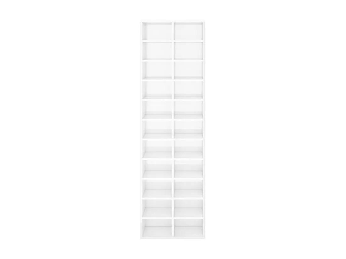 Armoire à chaussures blanc brillant 54x34x183cm bois ingénierie