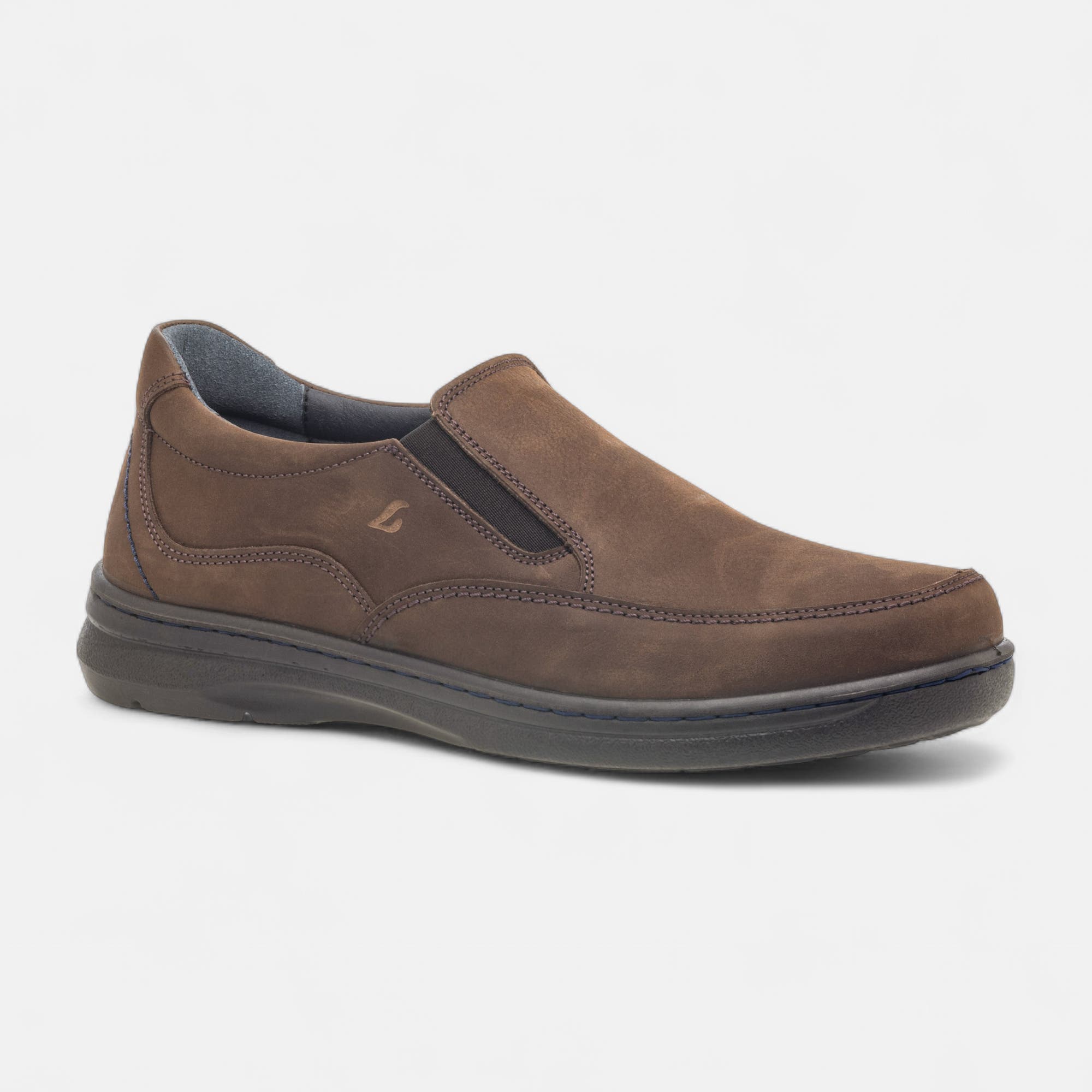 Mocassins pieds sensibles Homme en cuir marron