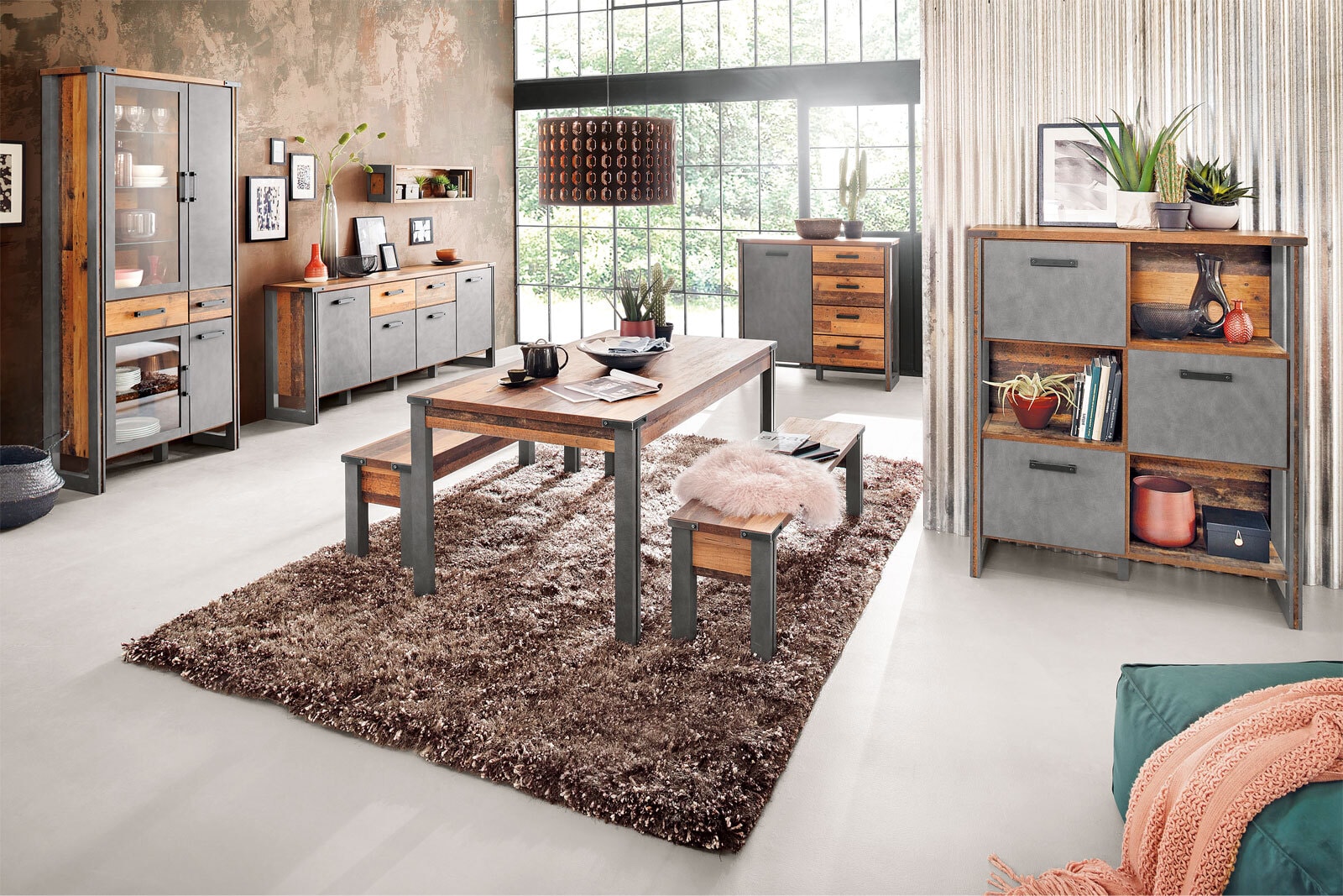 Sideboard Prime Grau/Braun 207 x 88 x 42 cm