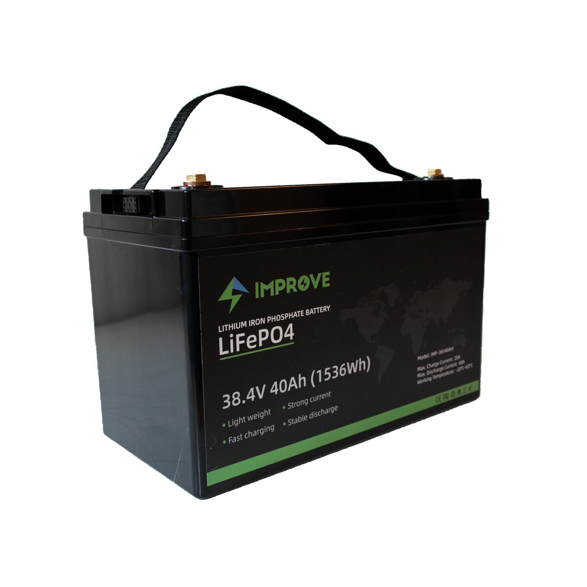 IMPROVE Lithium Batteri 36V 40Ah (LiFePO4) BMS 40A