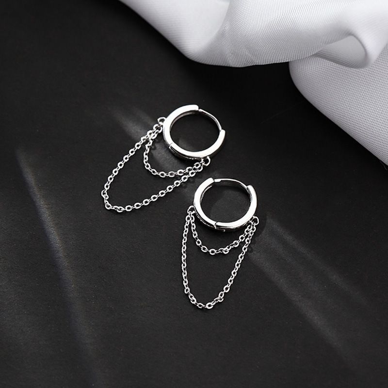 Hansha - 925 Sterling Zilveren Ketting Creolen