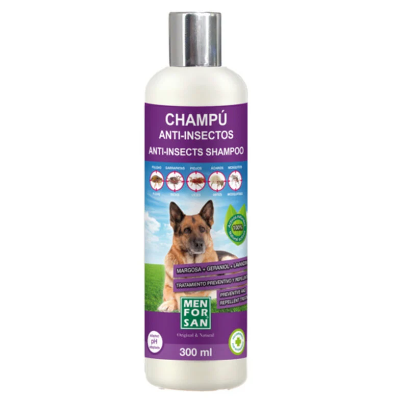 Shampoo repelente de parasitas Menforsan para cães