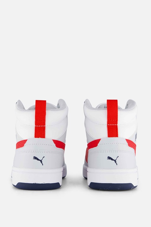 Puma Rebound v6 Mid Sneakers wit Imitatieleer