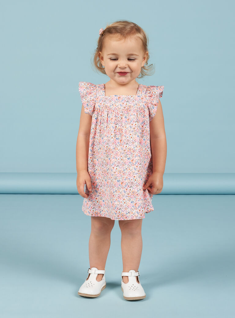 Robe en voile de coton imprimé fleuri bébé fille
