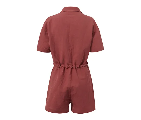 Kurzer Jumpsuit aus Leinenmix