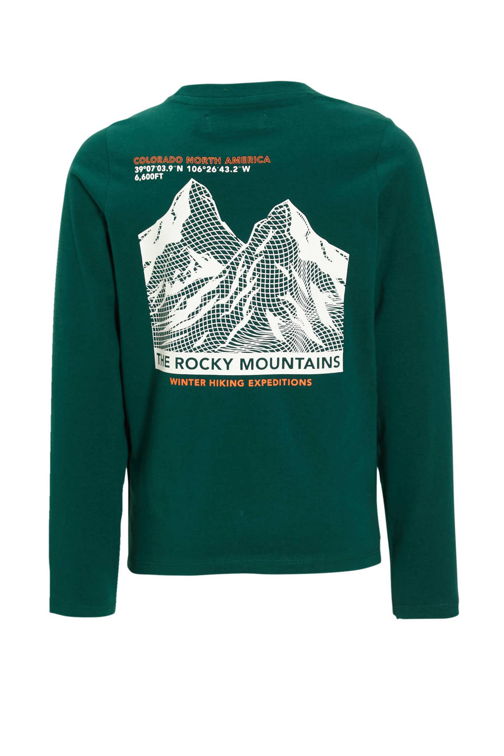 Orange Stars longsleeve Raz met backprint donkergroen