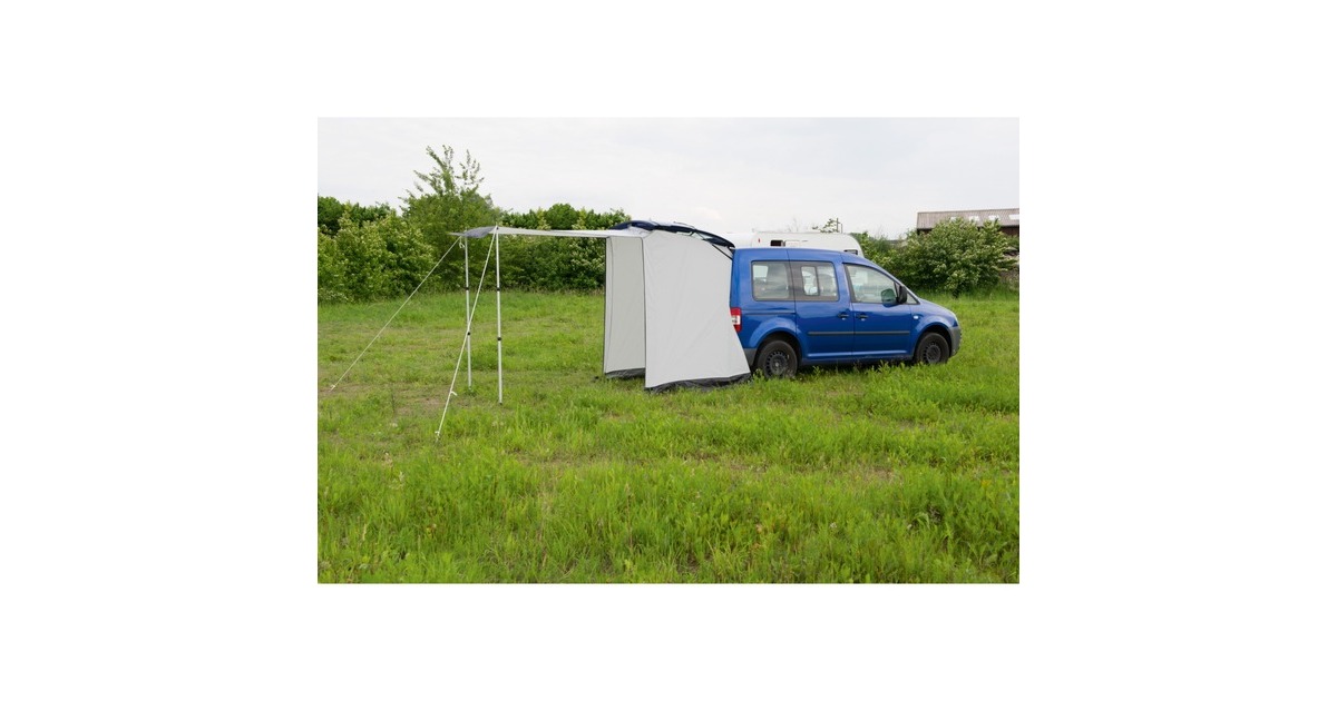 ReimoAchtertent verticaal, zonder stokken  (Lichtgrijs, voor VW Caddy en andere Mini-campers met achterklep)