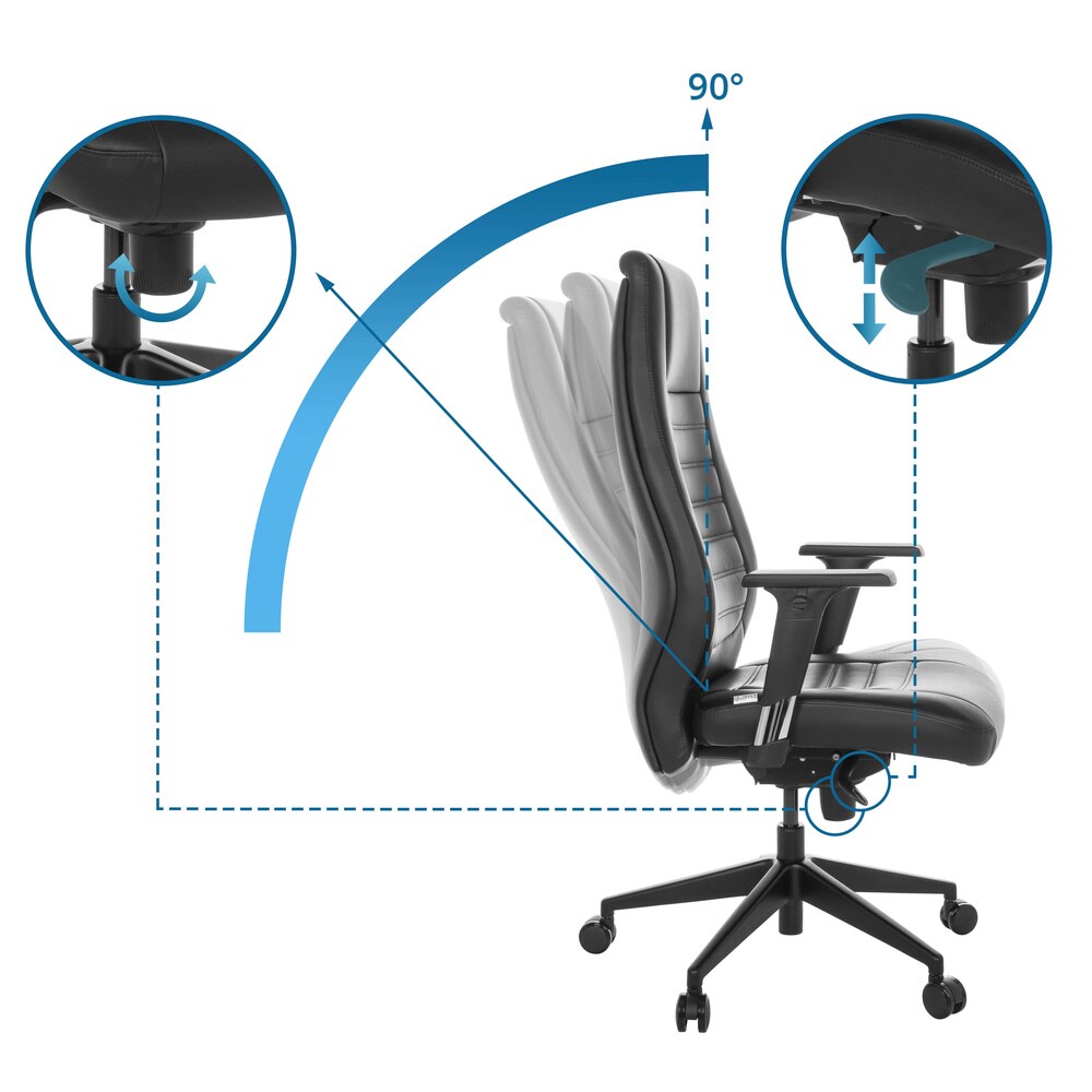 Profi Chefsessel VITORO B Kunstleder mit Armlehnen (höhenverstellbar) hjh OFFICE