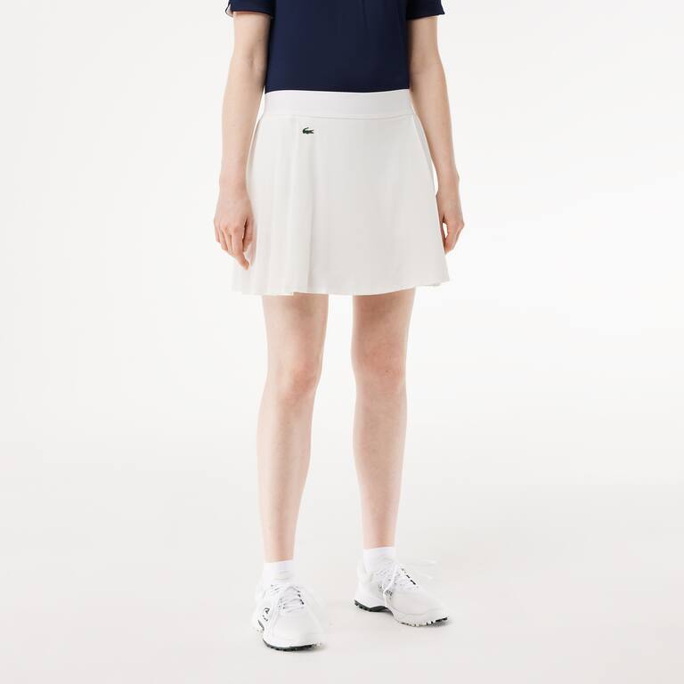Jupe femme Golf Lacoste SPORT avec shorty intégré ultra-dry Robes & Jupes - Blanc - Lacoste - Femme