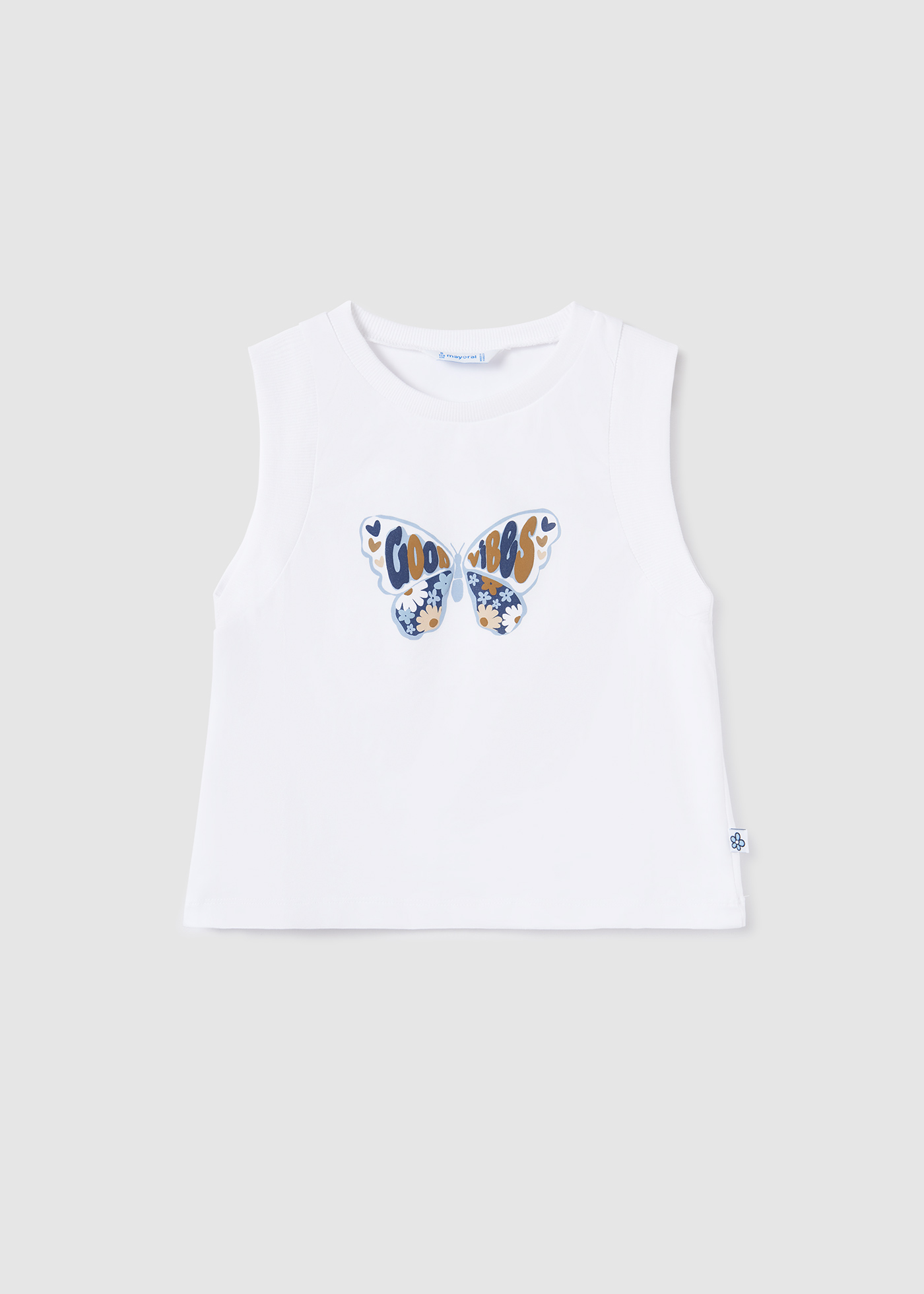 Camiseta regata de algodão sustentável para meninas