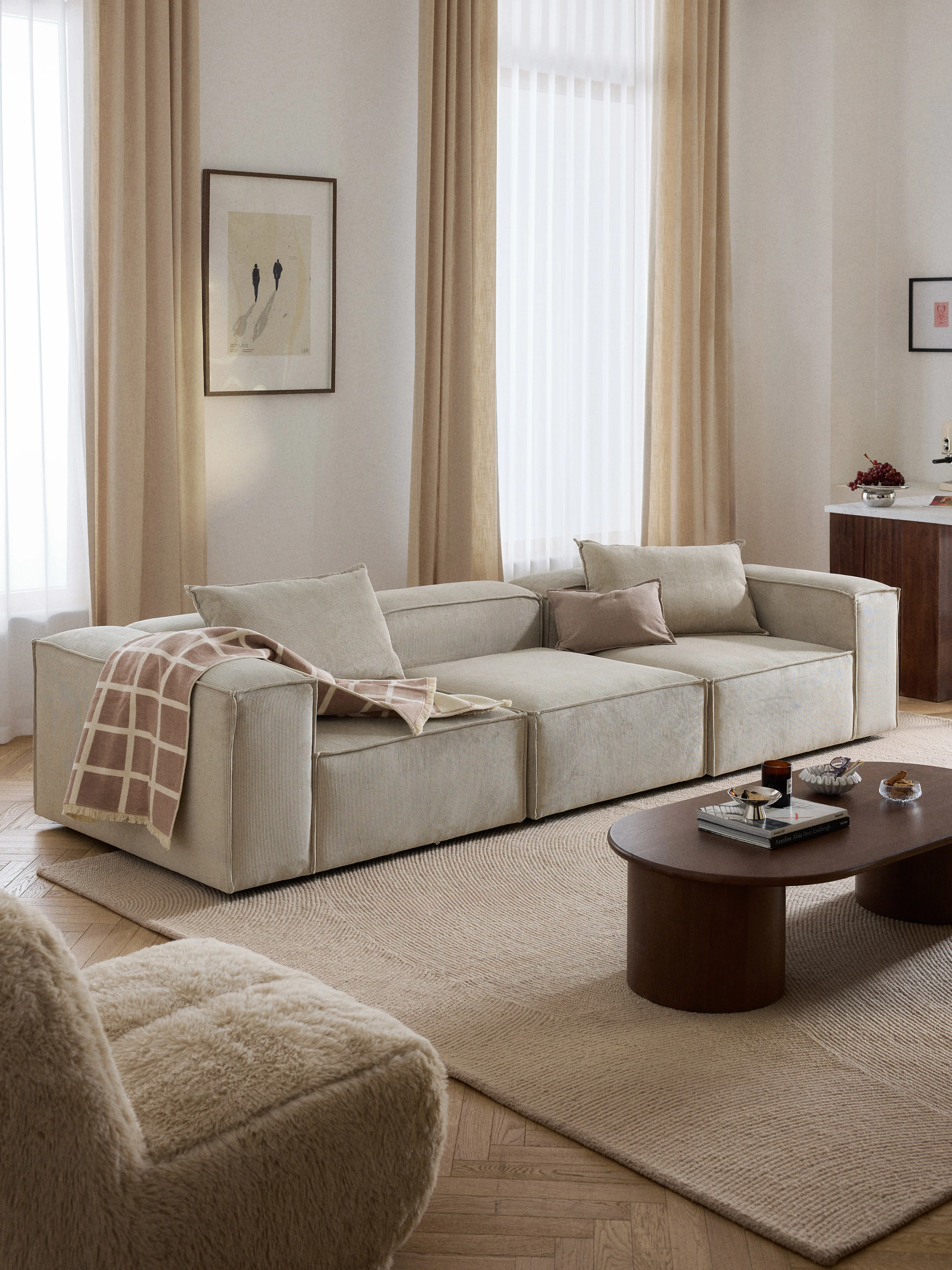 Modulaire bank Lennon (4-zits) van corduroy