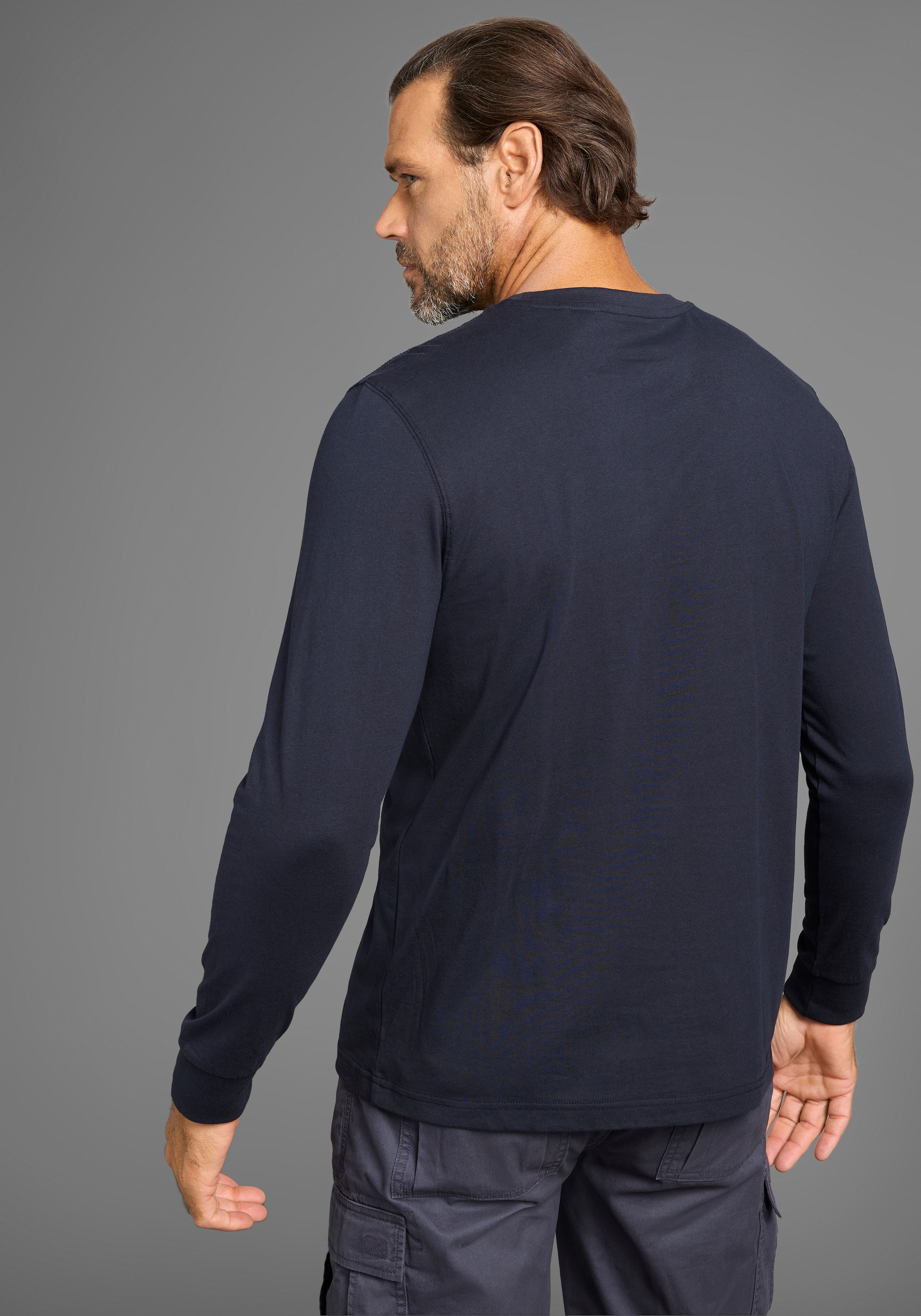 Man's World Langarmshirt , kleiner Brustprint