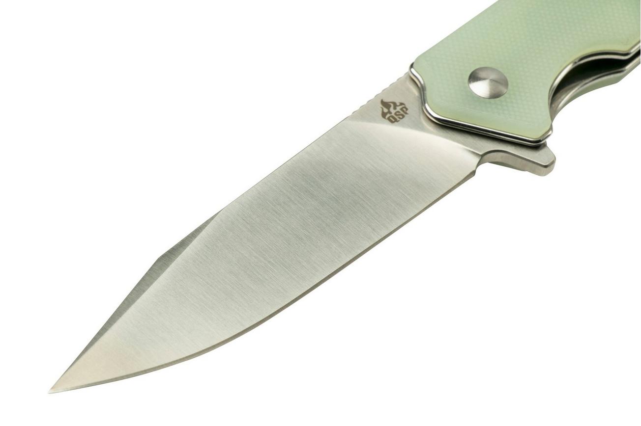 QSP Knife Mamba V2 QS111-J1, Satin, Jade G10, zakmes