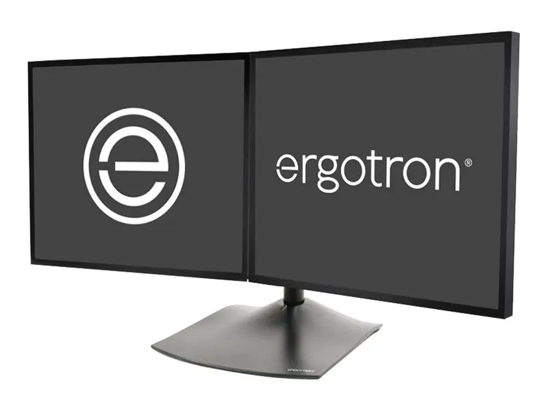 Ergotron DS100 - Stativ - vandret - for 2 LCD displays - aluminium, stål - sort - skærmstørrelse: op til 24
