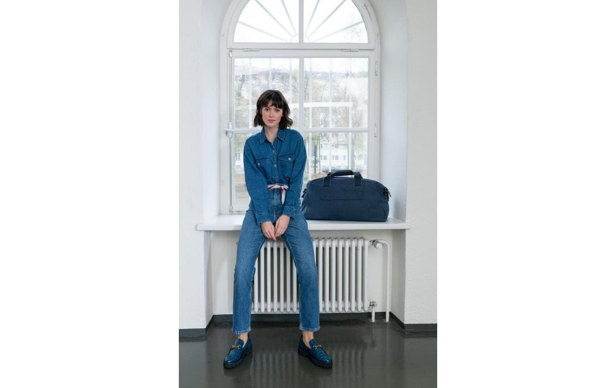 Reisetasche Overnighter Plus Herringbone Dark BlueReise- und Sporttasche aus recyceltem Material