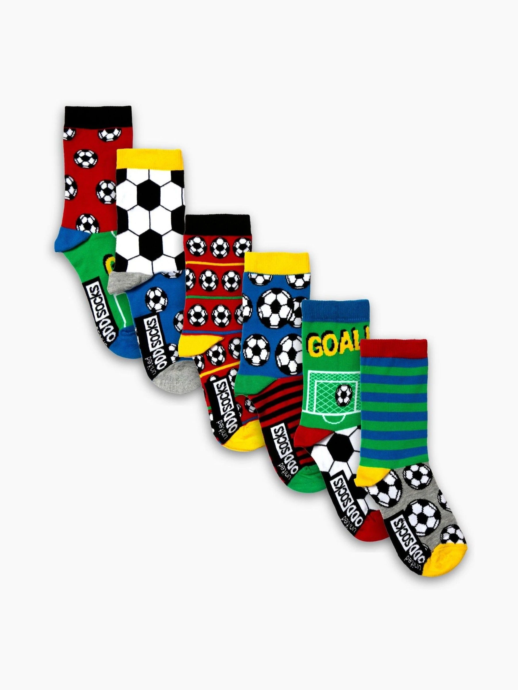 United Odd Socks Football Kick Boys Socks 6 Packs