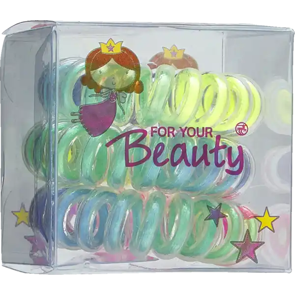 FOR YOUR BEAUTY SPIRALZOPFGUMMI BOX KIDS BUNT 3 STÜCK