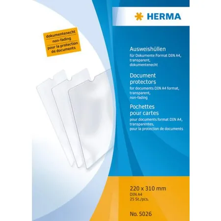 HERMA 5026 Ausweishüllen für Dokumente DIN A4, 220 x 310mm, 1 Stück