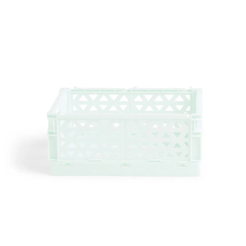 Caisse pliable polypropylène 17x12x7.5cm vert pastel