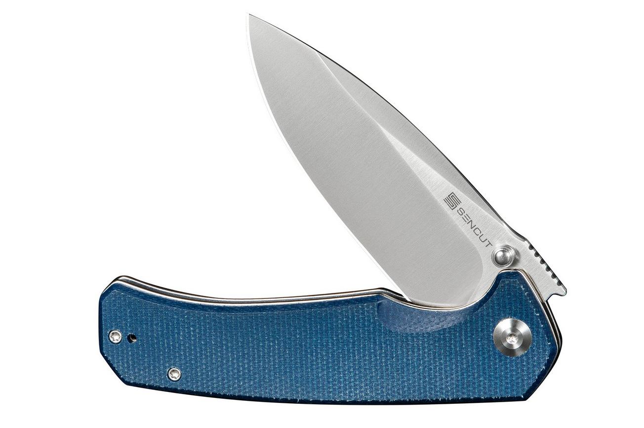 SENCUT Skarnax S24025-3 Satin 9Cr18MoV, Blue Canvas Micarta, zakmes