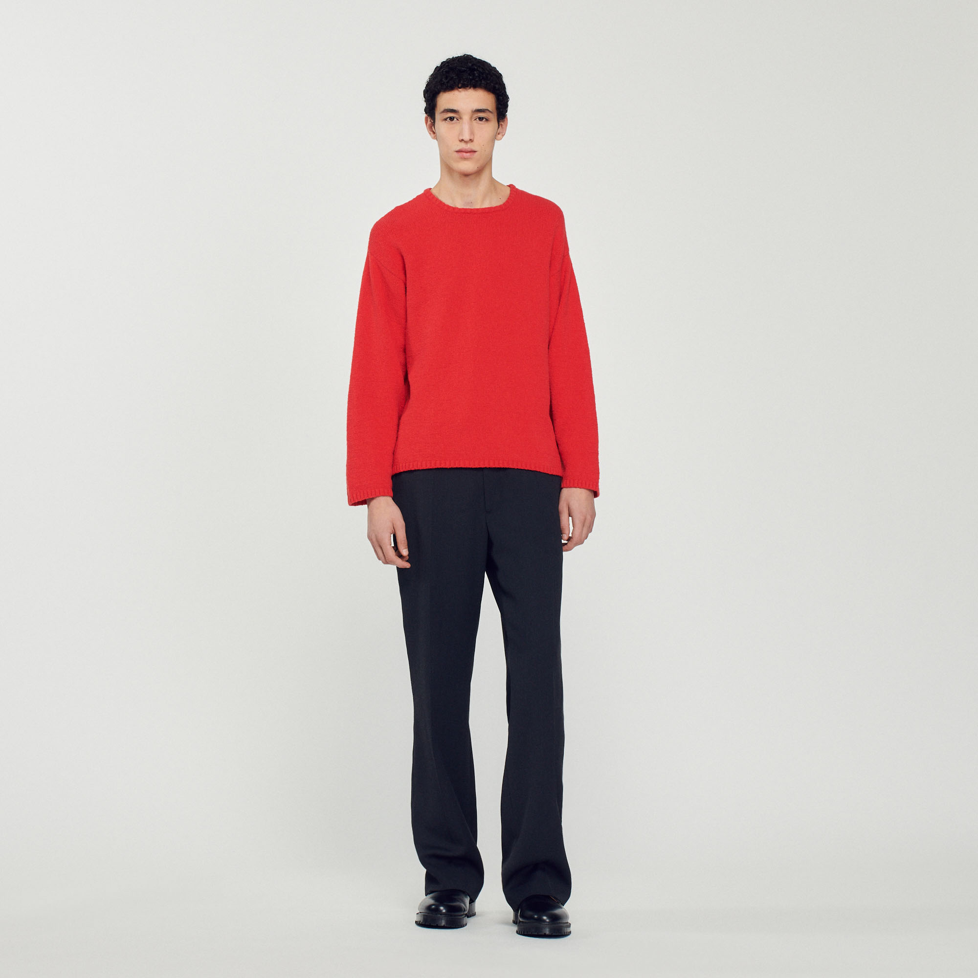 Pull en maille bouclee