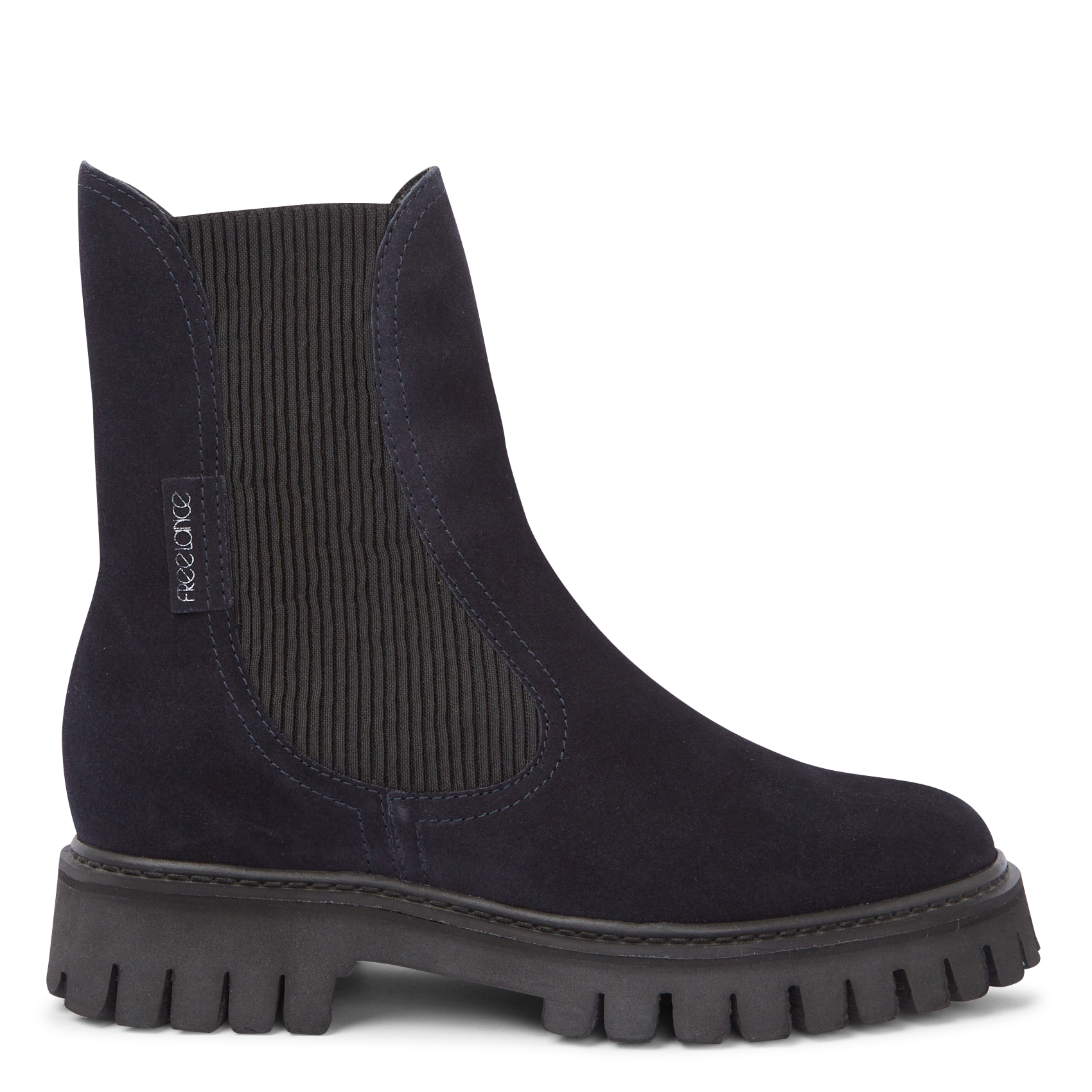 GEORGIA - Bottines en cuir velours| Bleu