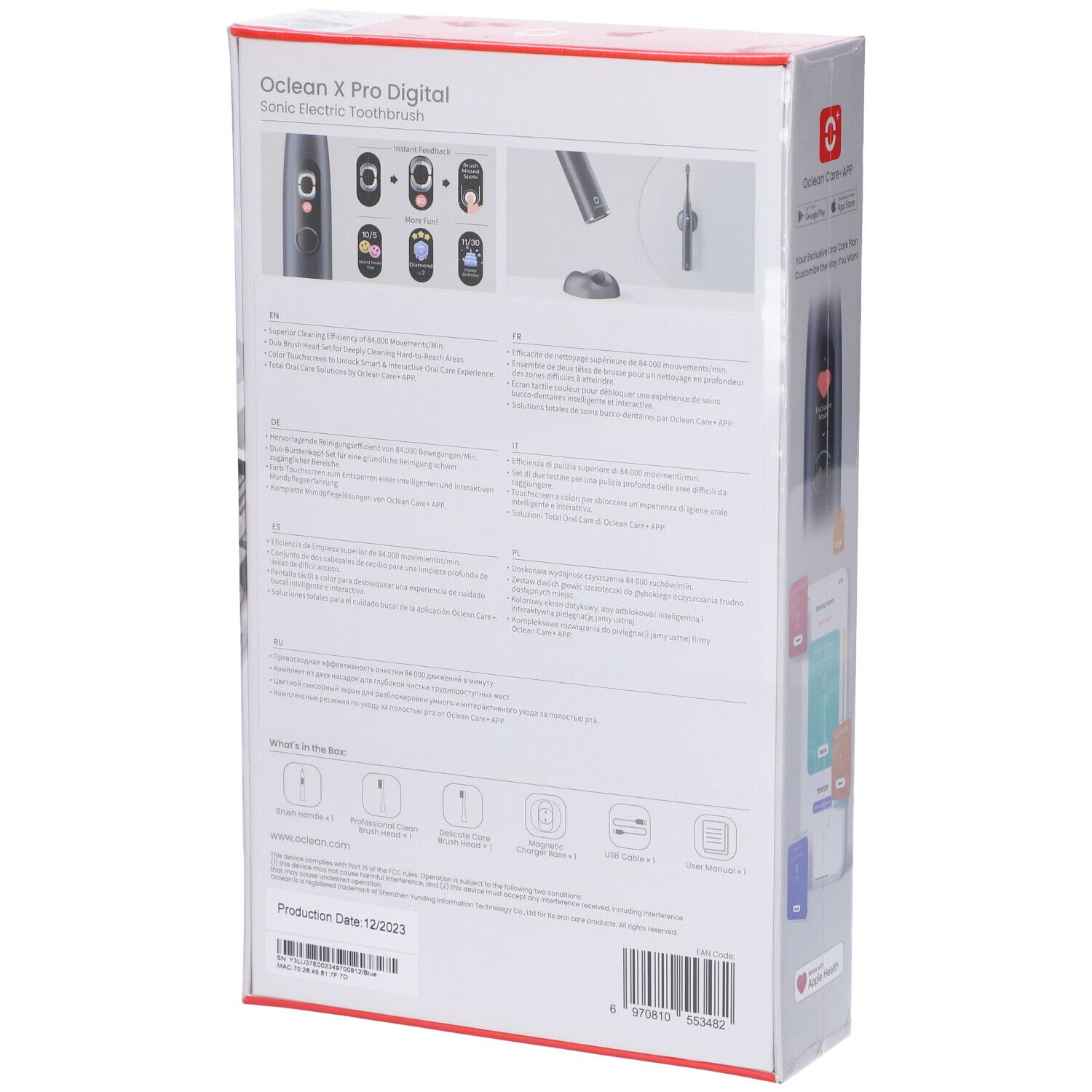 Oclean Electric Toothbrush X Pro Digital Elektrische Zahnbürste