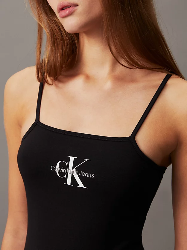 Body monogramado em algodão elástico