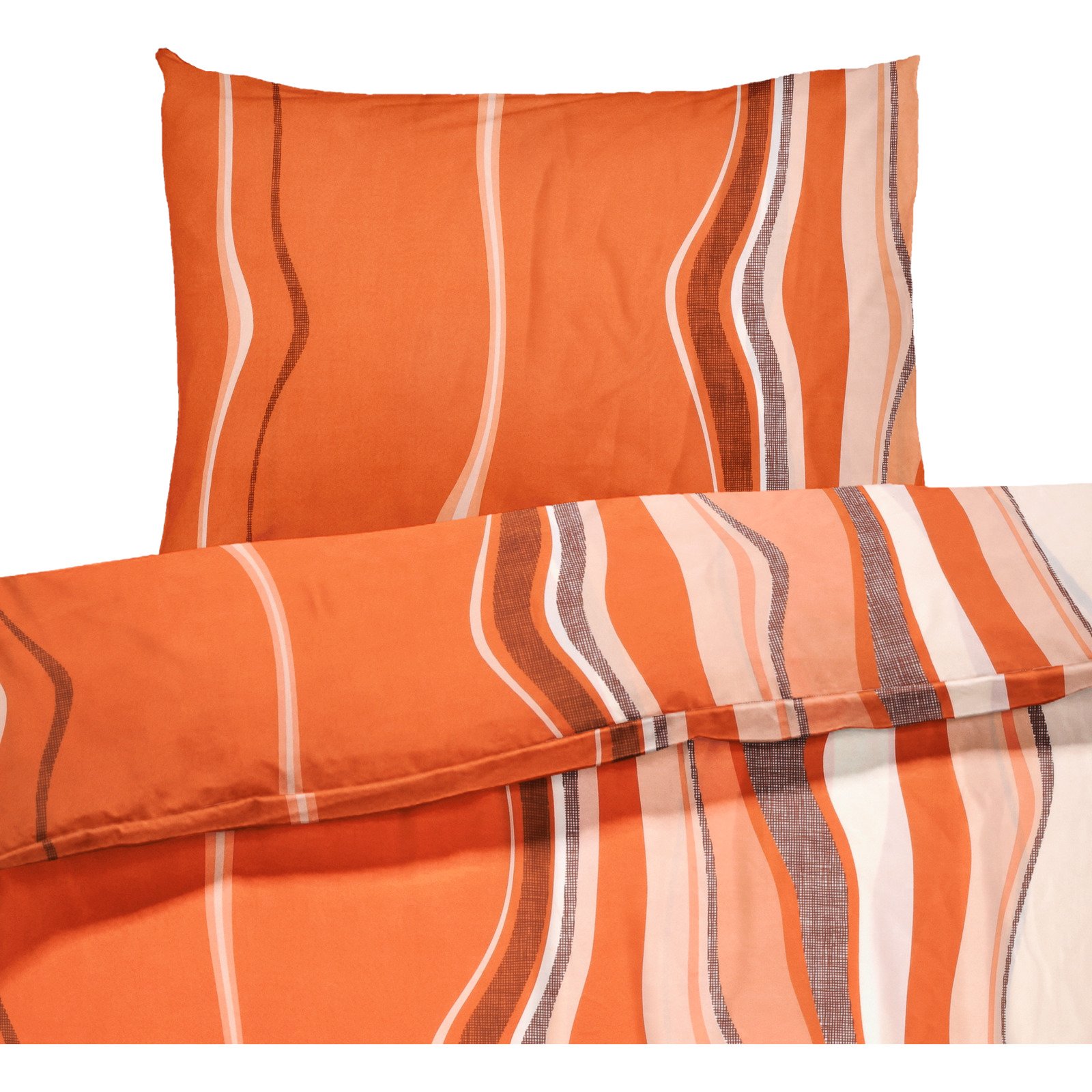 Bettwäsche Micro-Polyester Artful lines orange