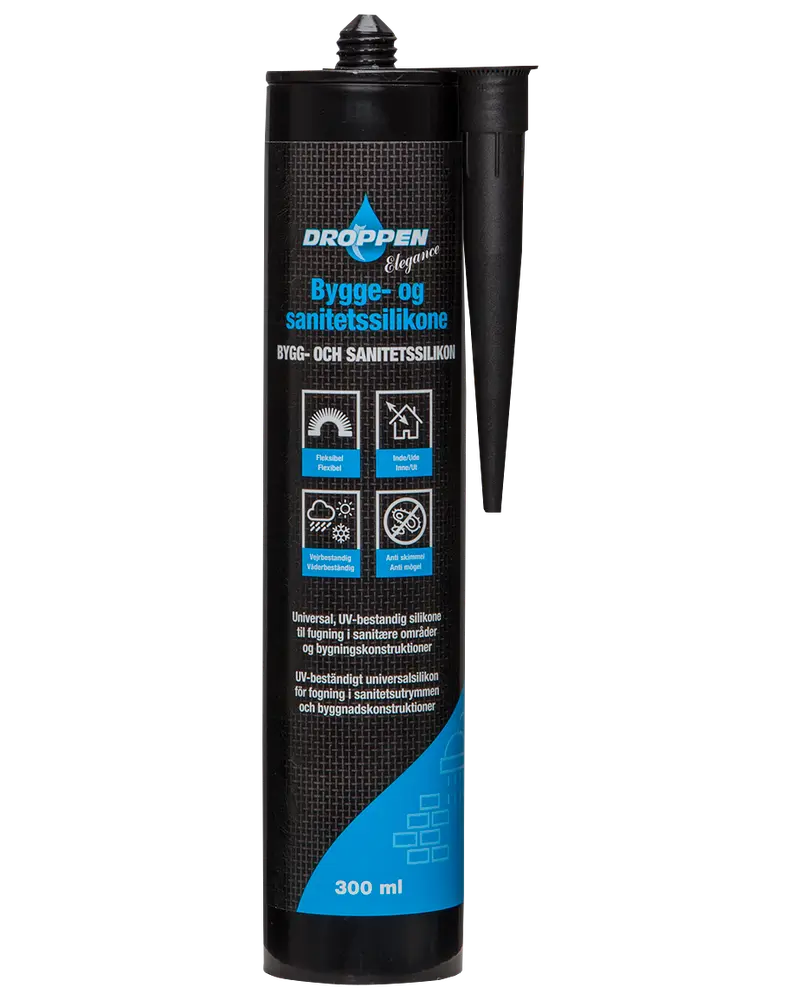 Droppen Elegance Bygge- /sanitetssilikone 300 ml - hvid