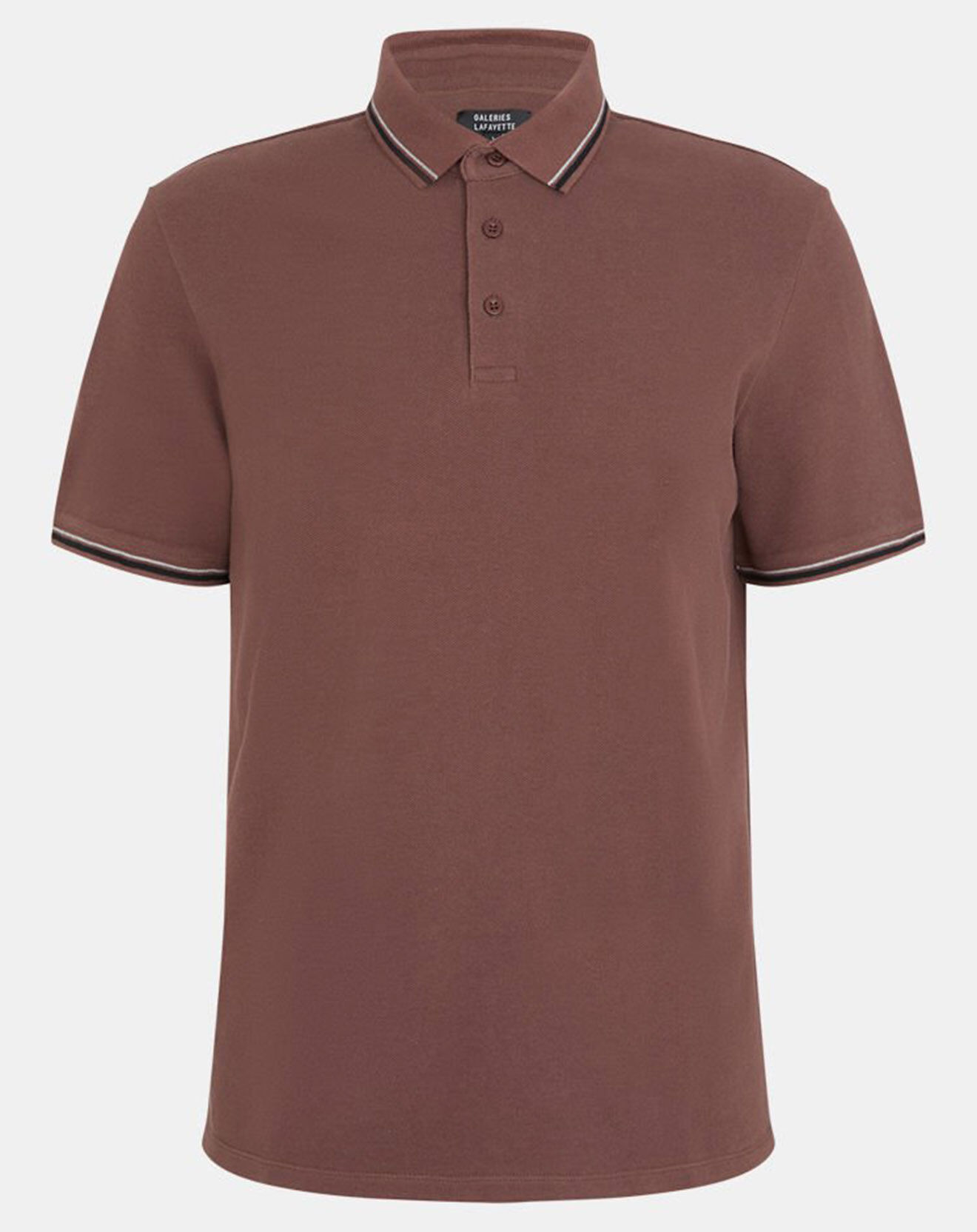 Galeries Lafayette Polo en Coton bio Dolobas Heritage marron foncé