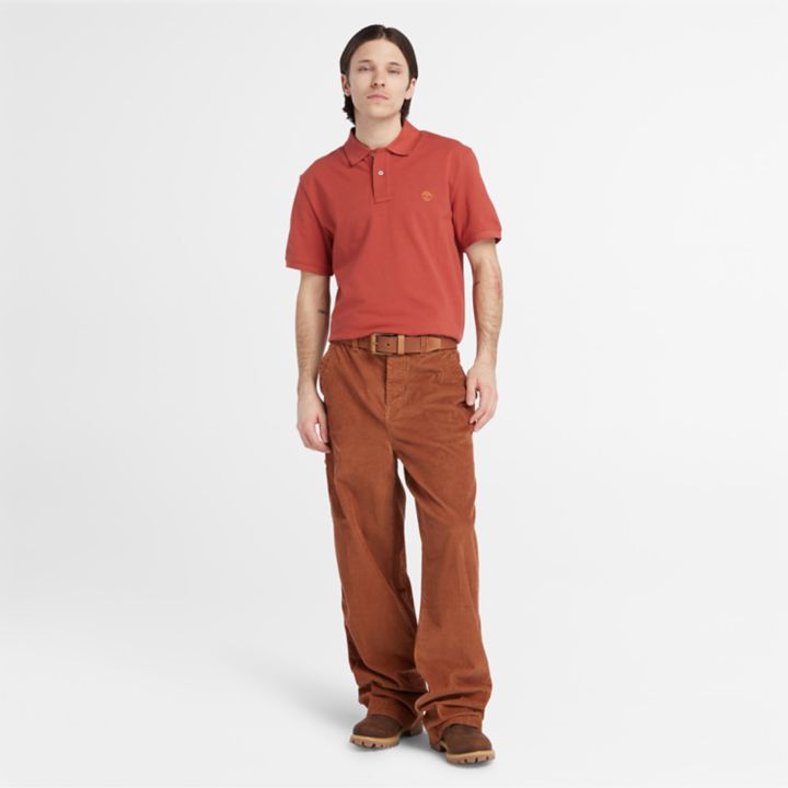 Camisa polo Millers River Pique para homem na cor vermelha