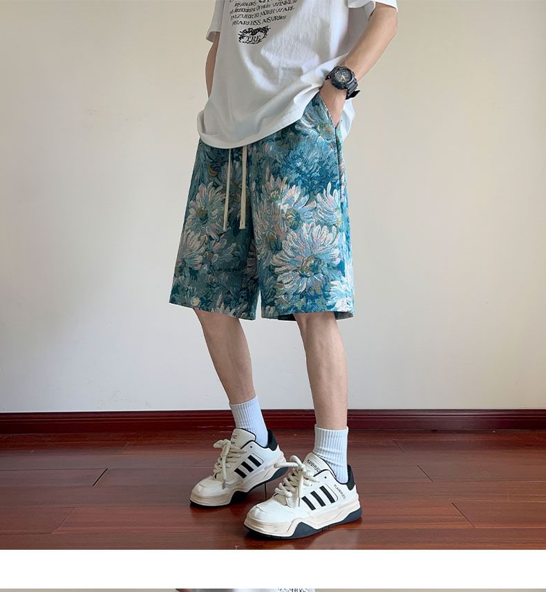 Bay Go Mall - Bloemenshorts met trekkoord in de taille