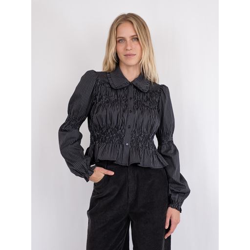 Neo Noir Kella Stripe Smock Skjorte, Sort, 40