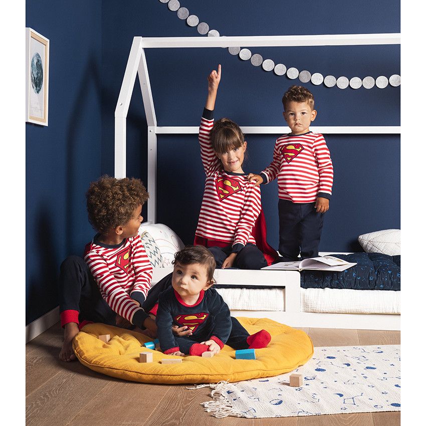 Lot de 2 dors-bien en velours Superman - Bleu marine