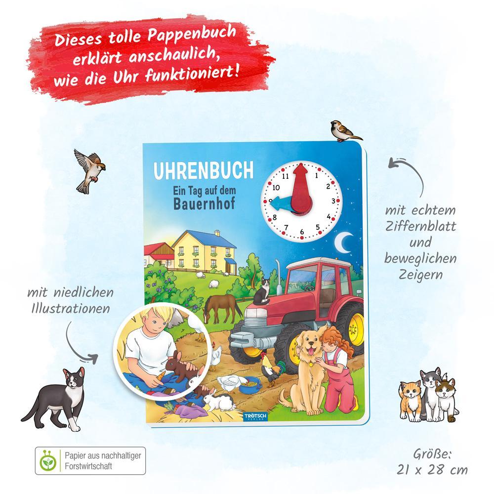 Trötsch Uhrenbuch Ein Tag auf dem Bauernhof