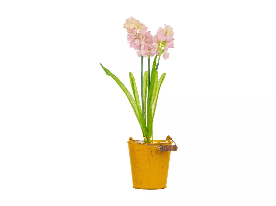 Pot avec fleur artificielle 10x10x27h