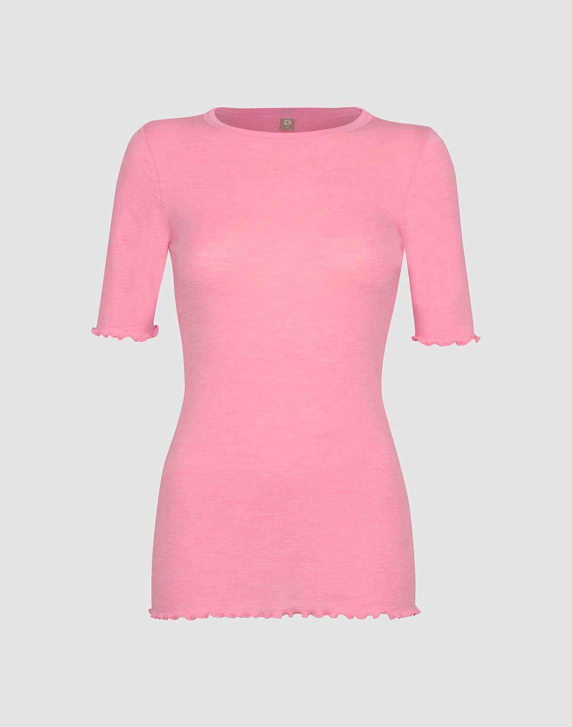 T-shirt met ruches van merinowol/zijde voor dames