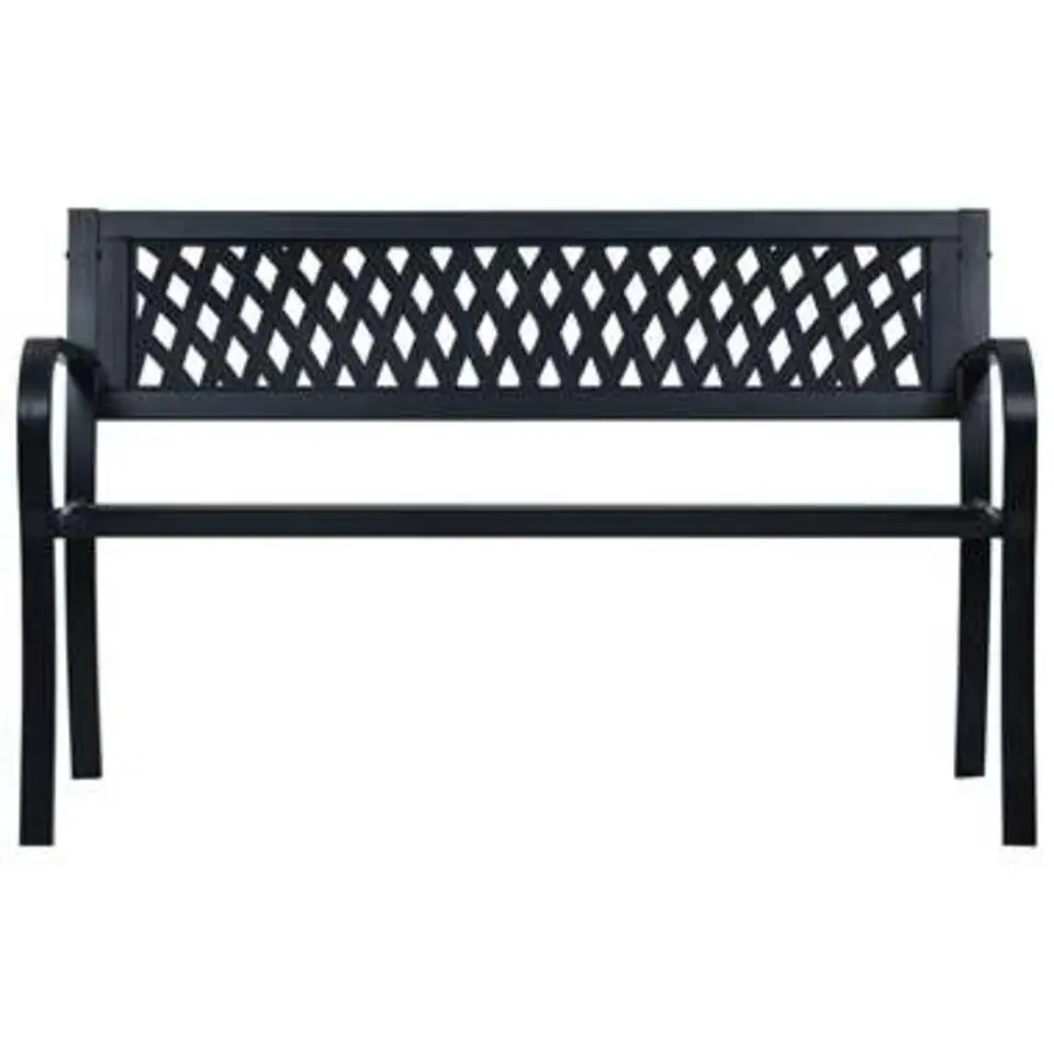 vidaXL - Tuinbank - Zwart - Metaal - 125 cm