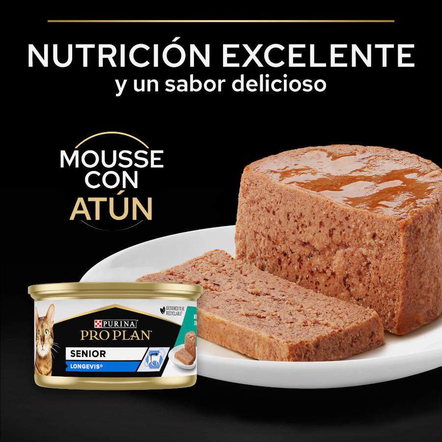 Pro Plan Senior 7+ LONGEVIS Mousse con atún para gatos