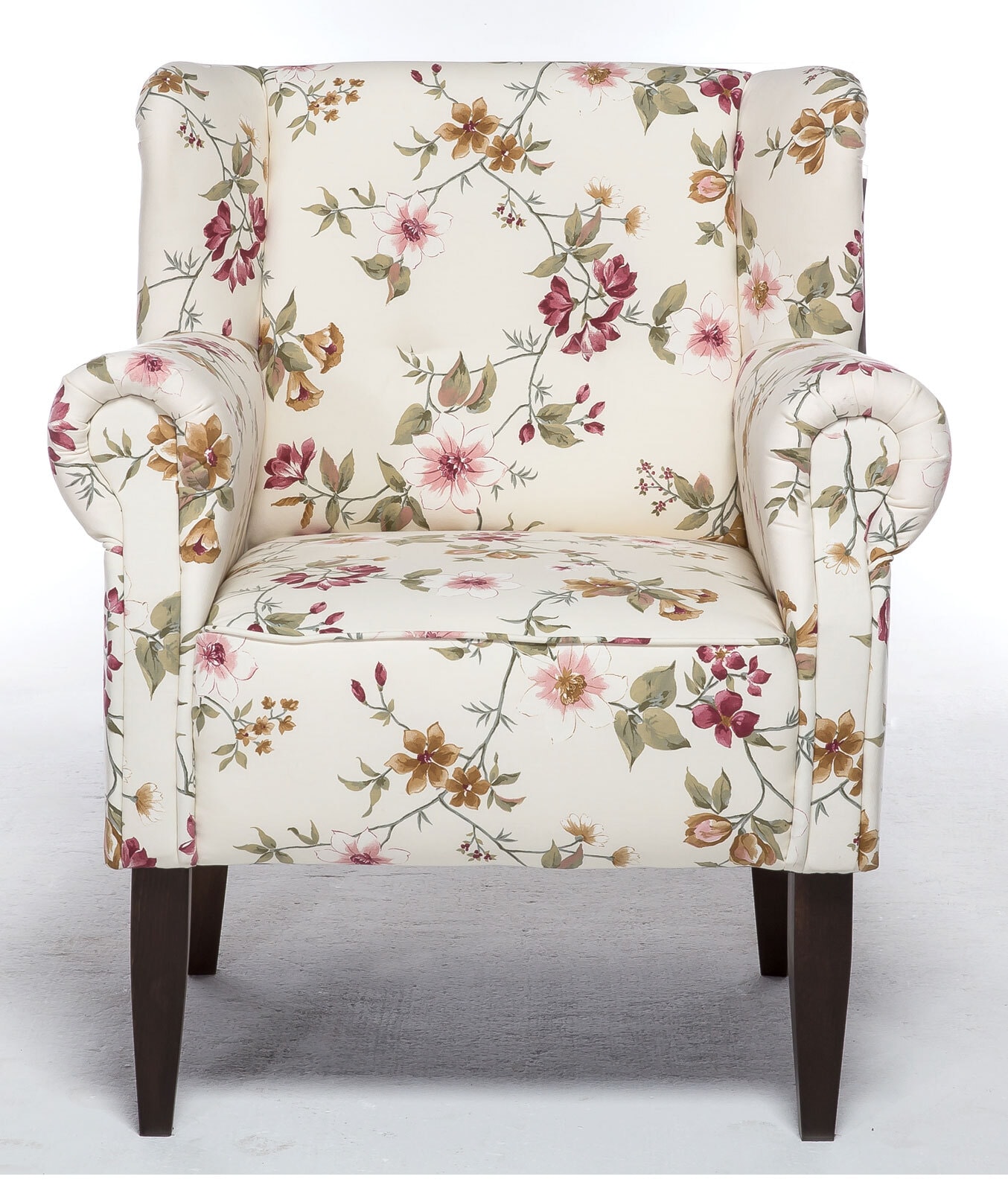 Sessel Emmen Blumenmuster Beige/Rot/Ocker 84x99x73 cm