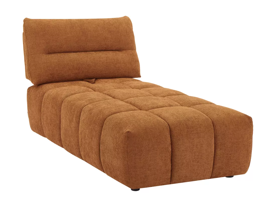 Méridienne dossier avance-recule en tissu texturé terracotta APOLIU