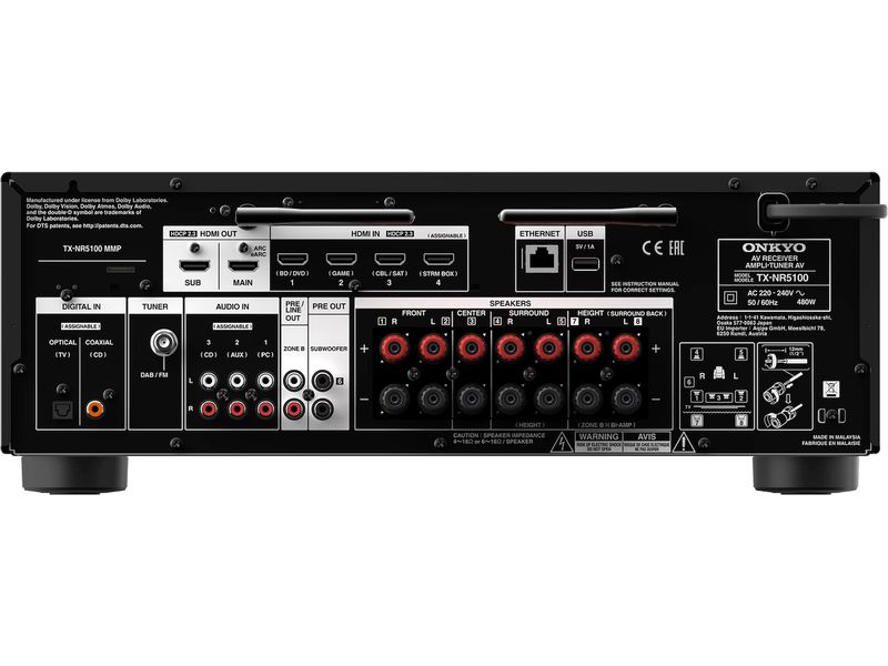 Onkyo AV-Receiver TX-NR5100 Schwarz 7.2 Kanal Surround 3D Receiver
