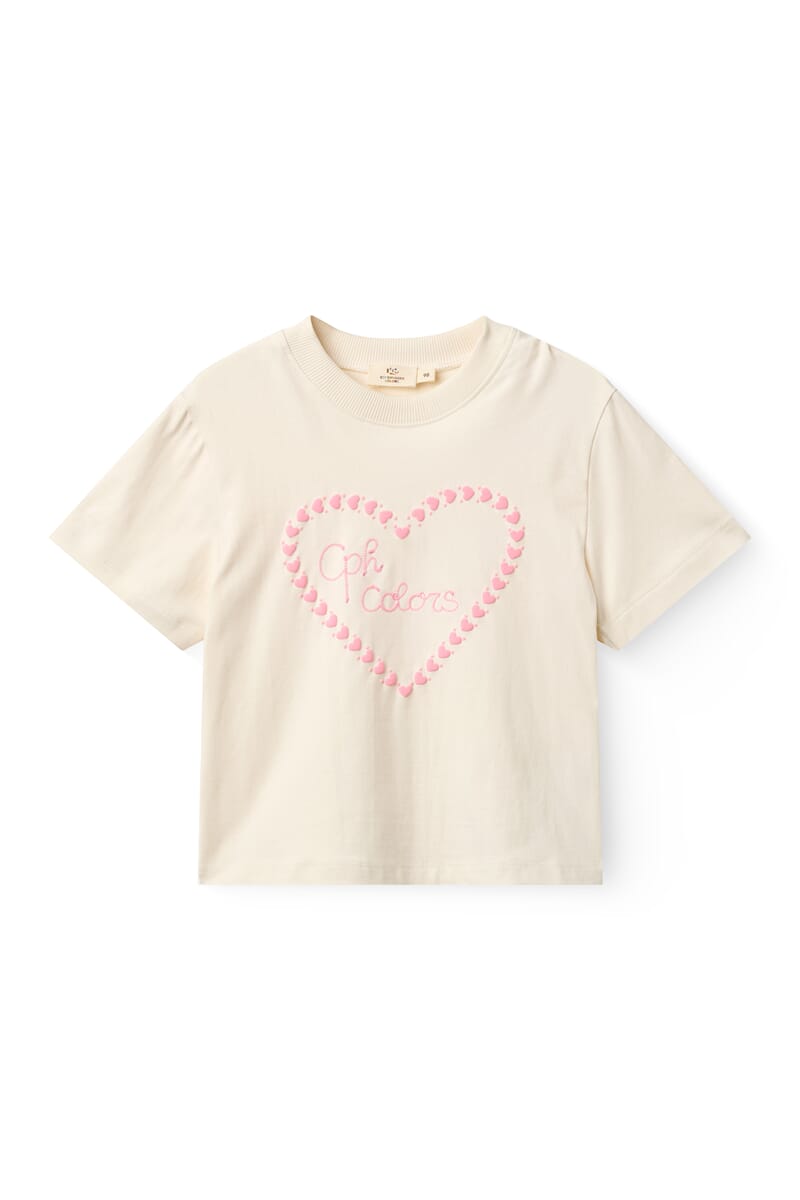 T-shirt with embr. and hearts - Copenhagen Colors - Rumpetroll