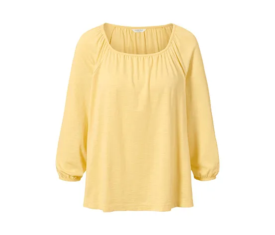 Blusenshirt mit 3/4-Arm, gelb