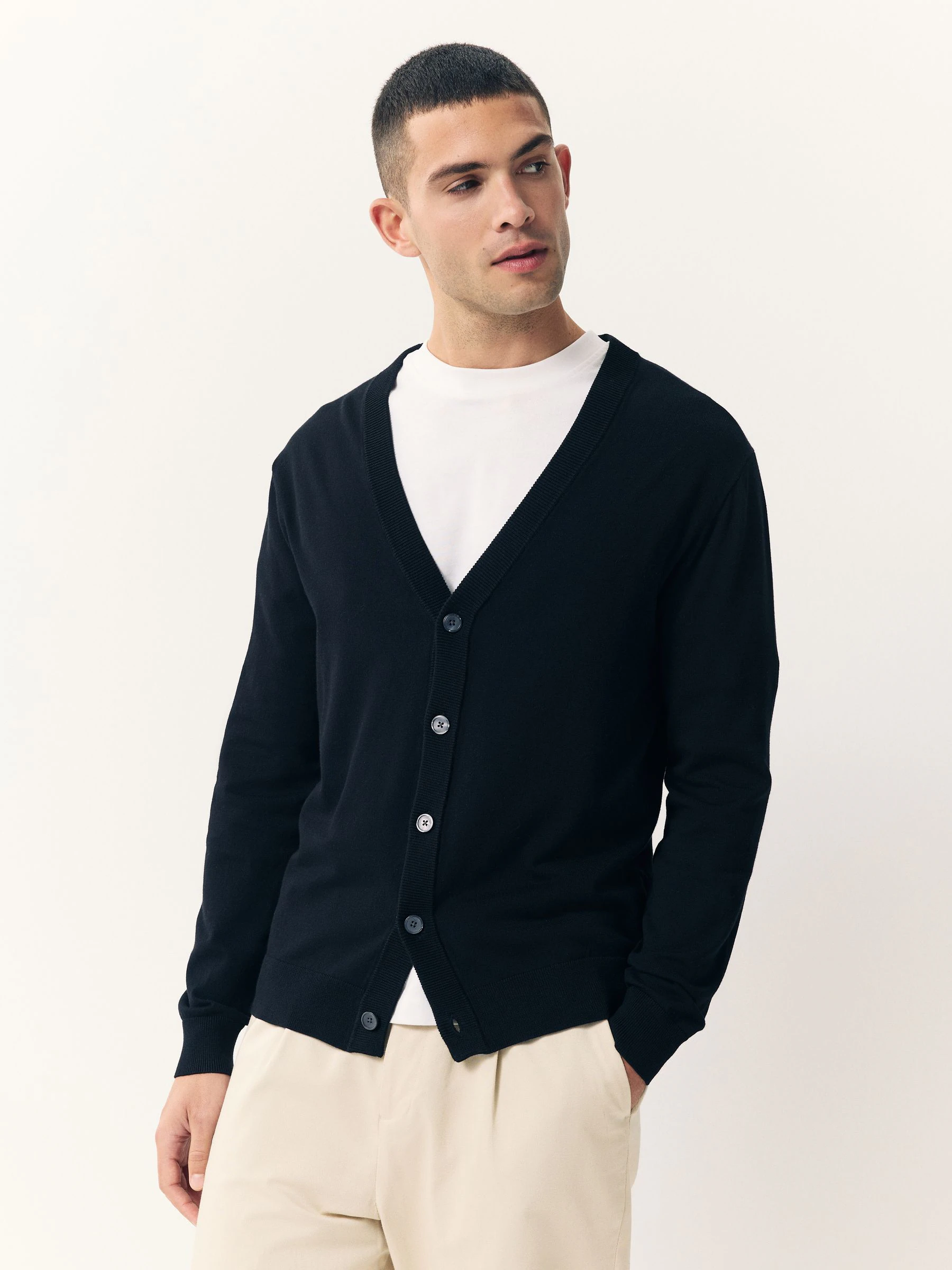 Zwart - Regular-fit vest met hoog katoengehalte