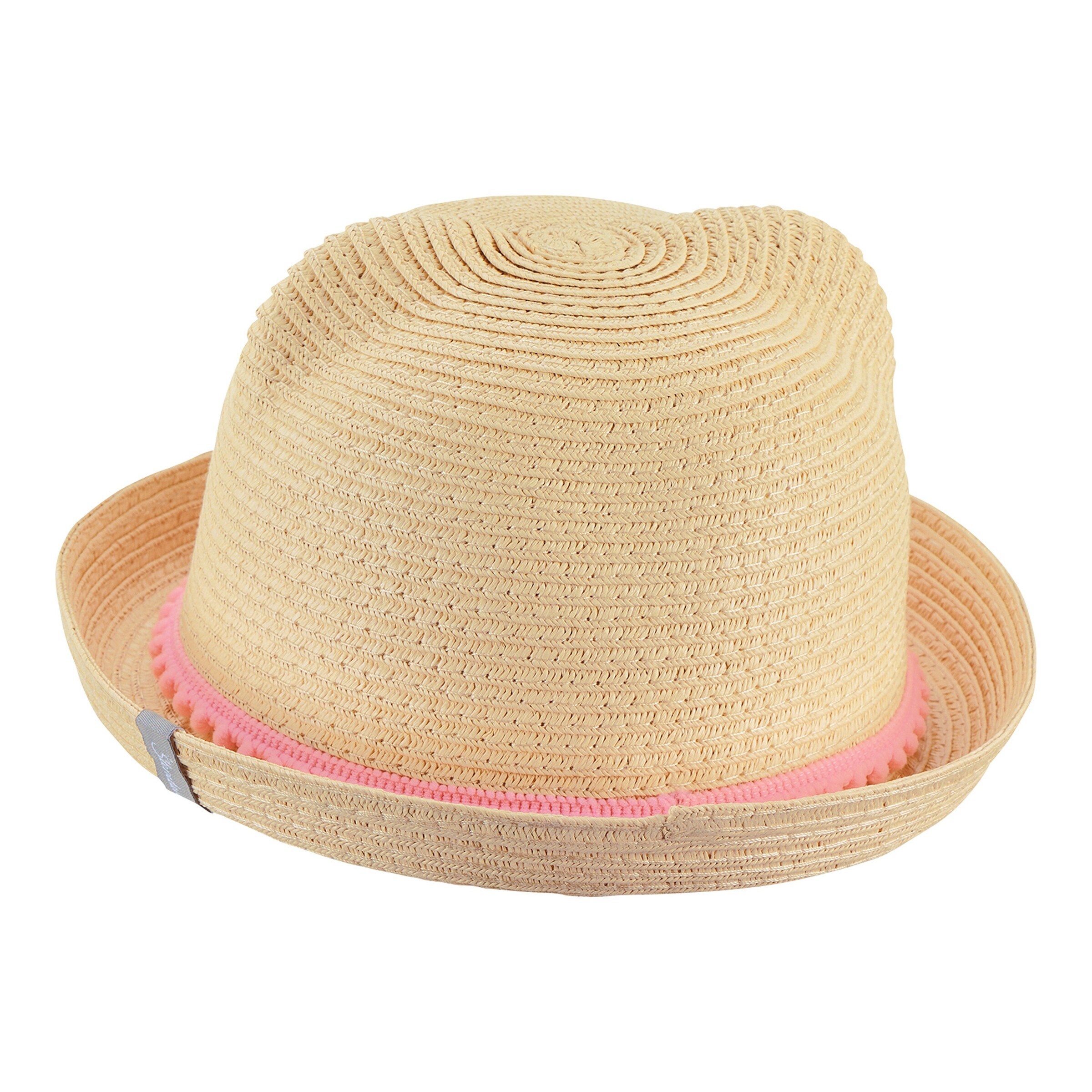 Sterntaler Strohhut mit UV-Schutz Katze natur/rosa