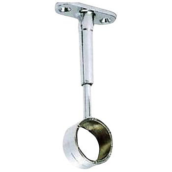 2 supports rond aluminium chromé pour tringle de penderie Ø2,5 cm